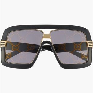 Gucci Black and Gold Women's Sunglasses